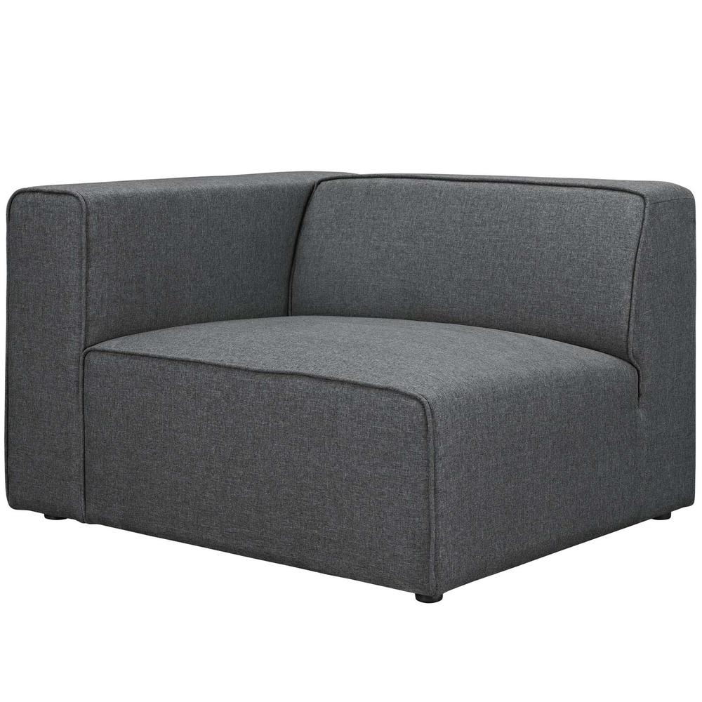 Modway Mingle Modern Style Polyester Fabric Left-Facing Sofa Chair in Gray
